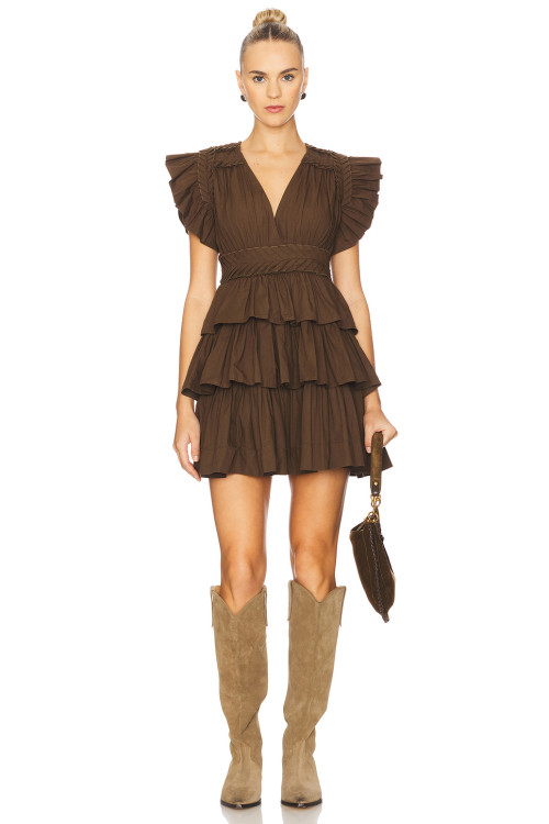 V neckline High waisted Customized 2025 Fashionable Exquisite Woman's Mini Dress