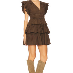V neckline High waisted Customized 2025 Fashionable Exquisite Woman's Mini Dress