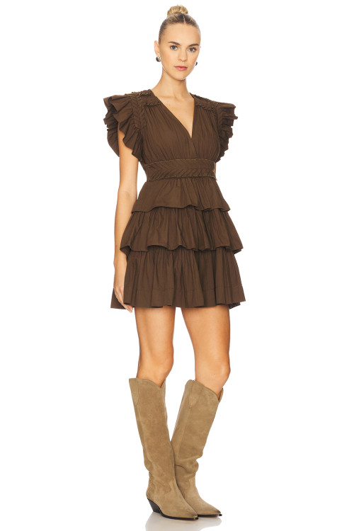 V neckline High waisted Customized 2025 Fashionable Exquisite Woman's Mini Dress