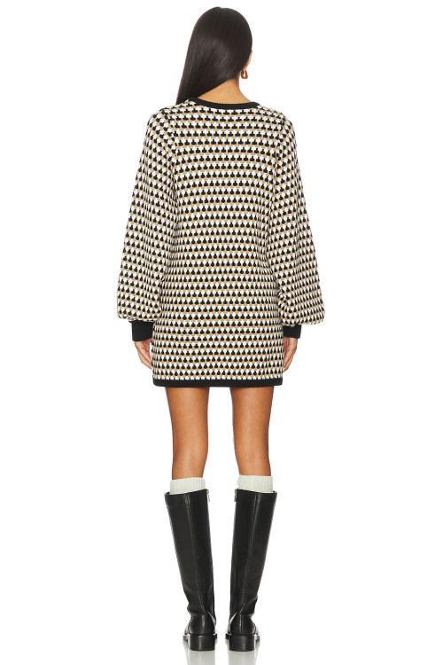 Long sleeve Round neckline Sweet Hot sale High quality Ladies Fashion Mini Dress