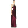 Halter neckline Lace trims Sexy Backless Cut out Back vent Woman's Party Long Dress
