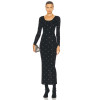 Bodycon Square neckline High quality Long sleeves Diamond Decoration Woman's Maxi Dress