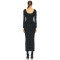 Bodycon Square neckline High quality Long sleeves Diamond Decoration Woman's Maxi Dress