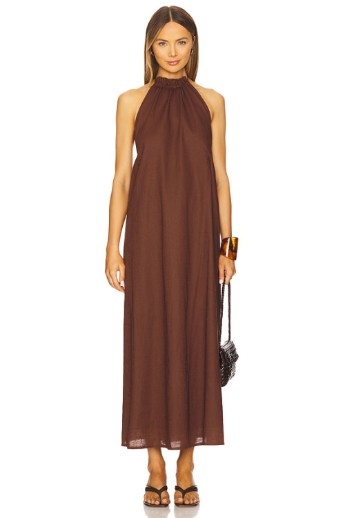 Halter neckline Elegant Open back Charming Fashionable Exquisite Woman's Midi Dress
