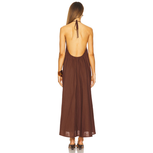 Halter neckline Elegant Open back Charming Fashionable Exquisite Woman's Midi Dress