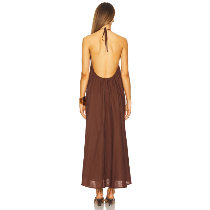 Halter neckline Elegant Open back Charming Fashionable Exquisite Woman's Midi Dress