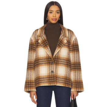 Classical Checkered pattern Formal Notched lapel collar Oversized Woman's Fashion Coats