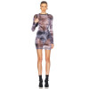 New Fashion See through Sexy Bodycon Long sleeves High quality Woman's Mini Dress