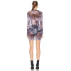 New Fashion See through Sexy Bodycon Long sleeves High quality Woman's Mini Dress