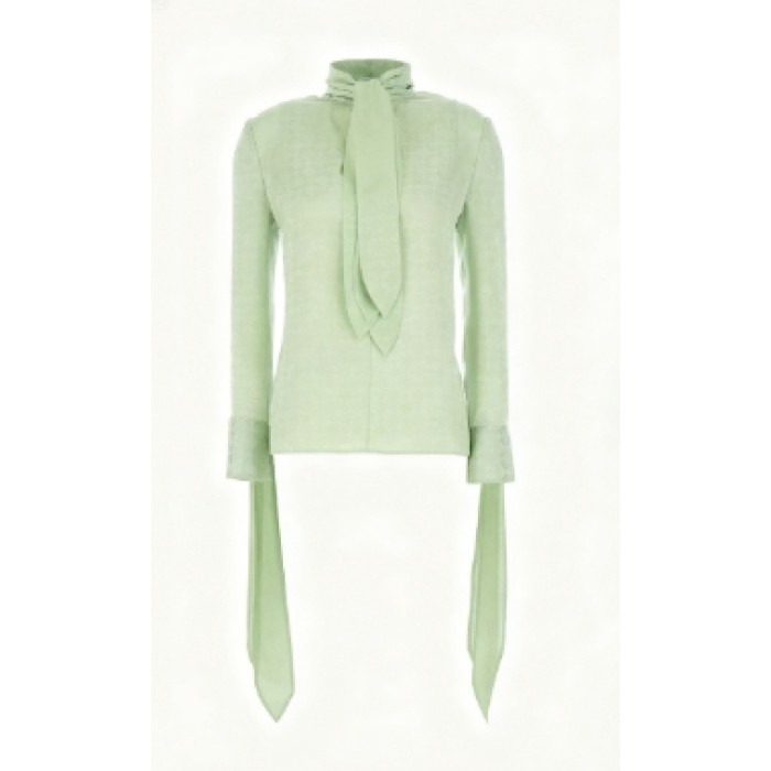 High neckline Long sleeves Elegant Exquisite Fashionable Delicate Woman's Blouses