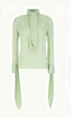 High neckline Long sleeves Elegant Exquisite Fashionable Delicate Woman's Blouses