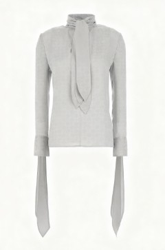 High neckline Long sleeves Elegant Exquisite Fashionable Delicate Woman's Blouses