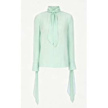 High neckline Long sleeves Elegant Exquisite Fashionable Delicate Woman's Blouses