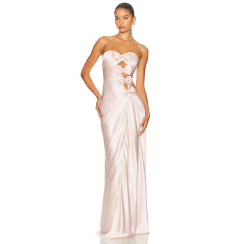 Feminine Open back Cut out Bow detail Delicate Elegant Woman's Off shoulder Dress