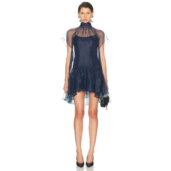 High quality  Exquisite  Fashionable Transparency Hot sale High neckline Woman's Mini Dress