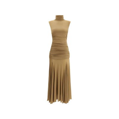 Fashionable High quality Woman's Sexy High neckline Sleeveless Bodycon Long Dress