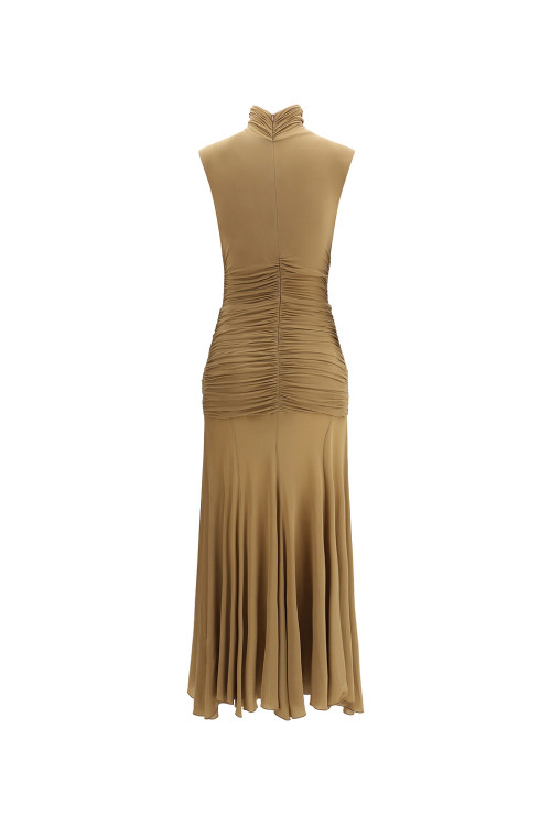 Fashionable High quality Woman's Sexy High neckline Sleeveless Bodycon Long Dress