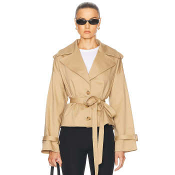 Formal Structured High end Chic Classical Wide lapel V neckline Woman's Trench Coats