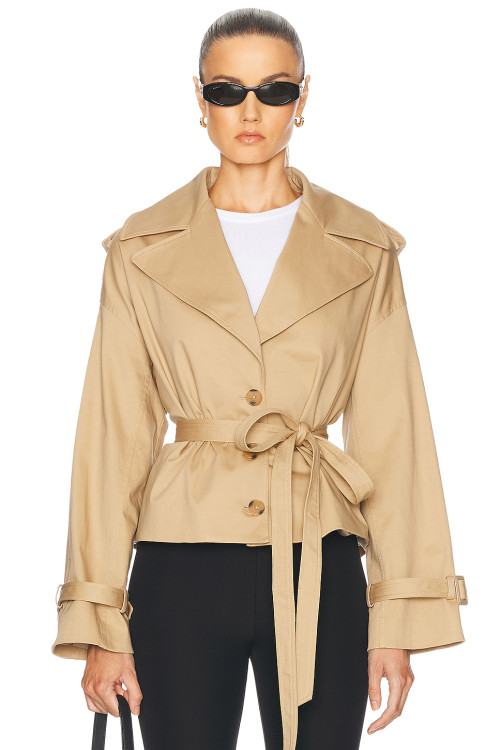Formal Structured High end Chic Classical Wide lapel V neckline Woman's Trench Coats