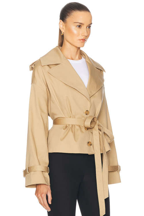 Formal Structured High end Chic Classical Wide lapel V neckline Woman's Trench Coats