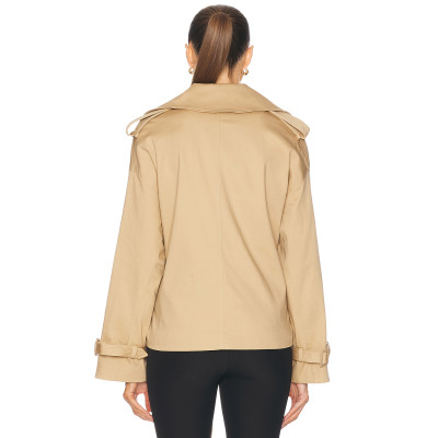 Formal Structured High end Chic Classical Wide lapel V neckline Woman's Trench Coats