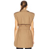 Formal Structured Short sleeves Lapel Epaulette High quality Woman's Midi Trench Vest