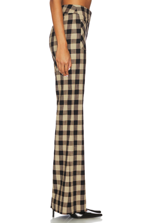 Checkered pattern Luxurious High waisted Slim Formal style Elegant Delicate Woman's Pants