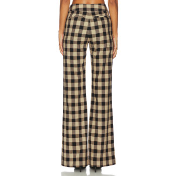 Checkered pattern Luxurious High waisted Slim Formal style Elegant Delicate Woman's Pants