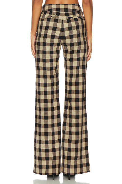Checkered pattern Luxurious High waisted Slim Formal style Elegant Delicate Woman's Pants