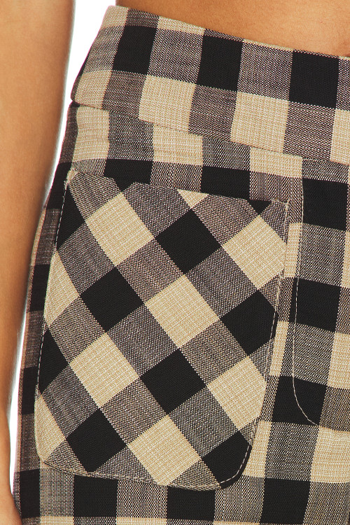 Checkered pattern Luxurious High waisted Slim Formal style Elegant Delicate Woman's Pants