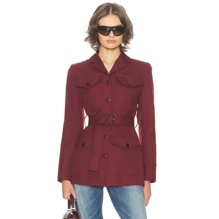 Exquisite Front Pocket Formal style Classical Belt trims Slight V neckline Woman's Fashion Coat