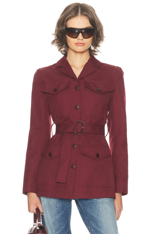 Exquisite Front Pocket Formal style Classical Belt trims Slight V neckline Woman's Fashion Coat
