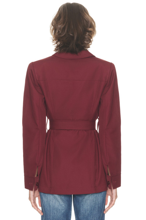 Exquisite Front Pocket Formal style Classical Belt trims Slight V neckline Woman's Fashion Coat