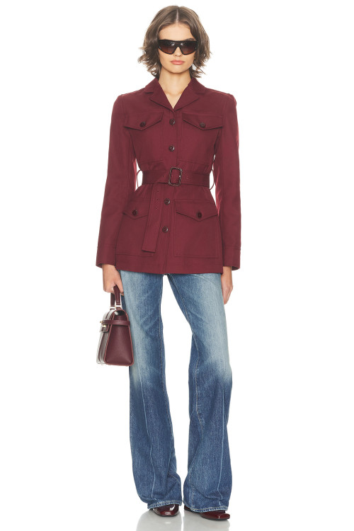 Exquisite Front Pocket Formal style Classical Belt trims Slight V neckline Woman's Fashion Coat