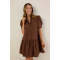 2025 New Fashion Front button Customized Casual Comfortable Elegant Woman's Mini Dress