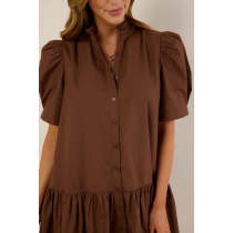 2025 New Fashion Front button Customized Casual Comfortable Elegant Woman's Mini Dress