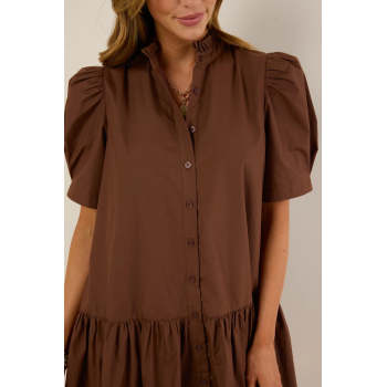 2025 New Fashion Front button Customized Casual Comfortable Elegant Woman's Mini Dress