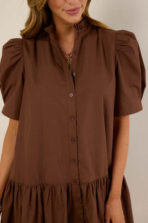 2025 New Fashion Front button Customized Casual Comfortable Elegant Woman's Mini Dress