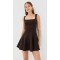 Feminine High quality Sexy Square neckline Backless Sleeveless Woman's Mini Dress