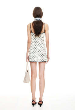Spaghetti strap Backless Polka dot Exquisite Fashionable Chic Stylish Woman's Mini Dress