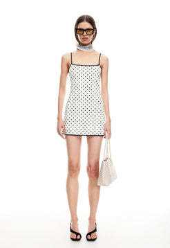 Spaghetti strap Backless Polka dot Exquisite Fashionable Chic Stylish Woman's Mini Dress