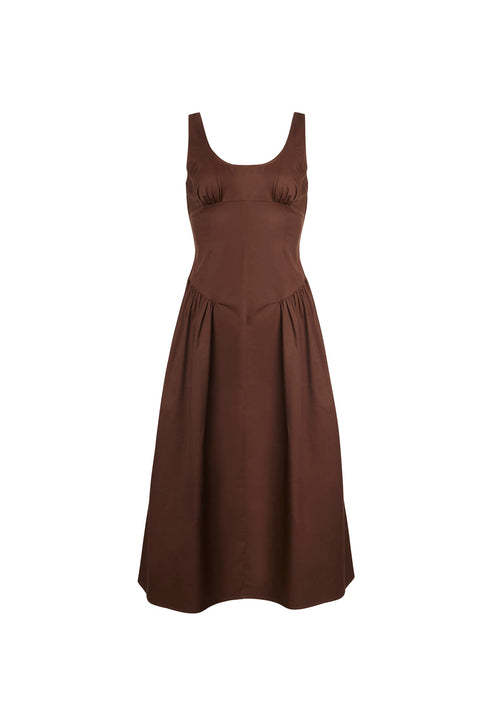 Round neckline Luxurious Exquisite Open back Woman's Fashion Customized Midi Dress