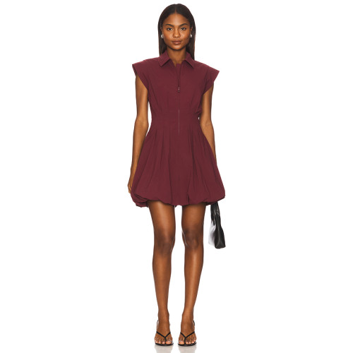 Elegant Feminine High quality Sexy Square neckline Backless Sleeveless Woman's Mini Dress