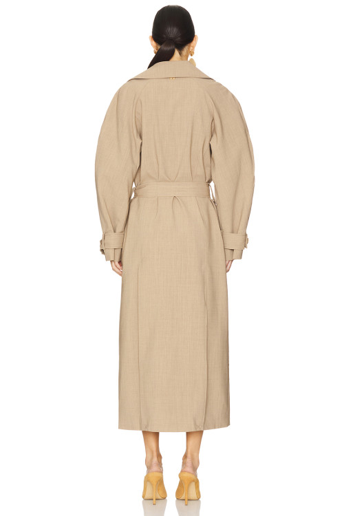 Chic High end Fashionable Exquisite Elegant Wide lapel Belt trims Woman's Trench coat