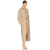 Chic High end Fashionable Exquisite Elegant Wide lapel Belt trims Woman's Trench coat