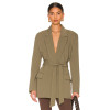 Delicate V neckline Belt trims Elegant Fashionable Exquisite Luxurious Woman's Blazer