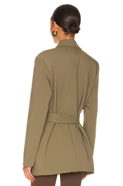 Delicate V neckline Belt trims Elegant Fashionable Exquisite Luxurious Woman's Blazer