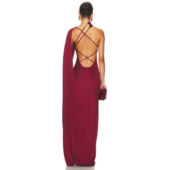 One shoulder Sexy back Sophisticated Luxurious Exquisite Hot sale  Woman's Long Dress