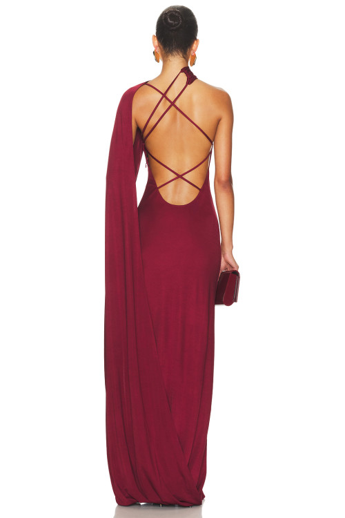 One shoulder Sexy back Sophisticated Luxurious Exquisite Hot sale  Woman's Long Dress
