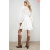 Long sleeves High quality Hot sale Chiffon fabric and Embroidery Woman's Mini Dress